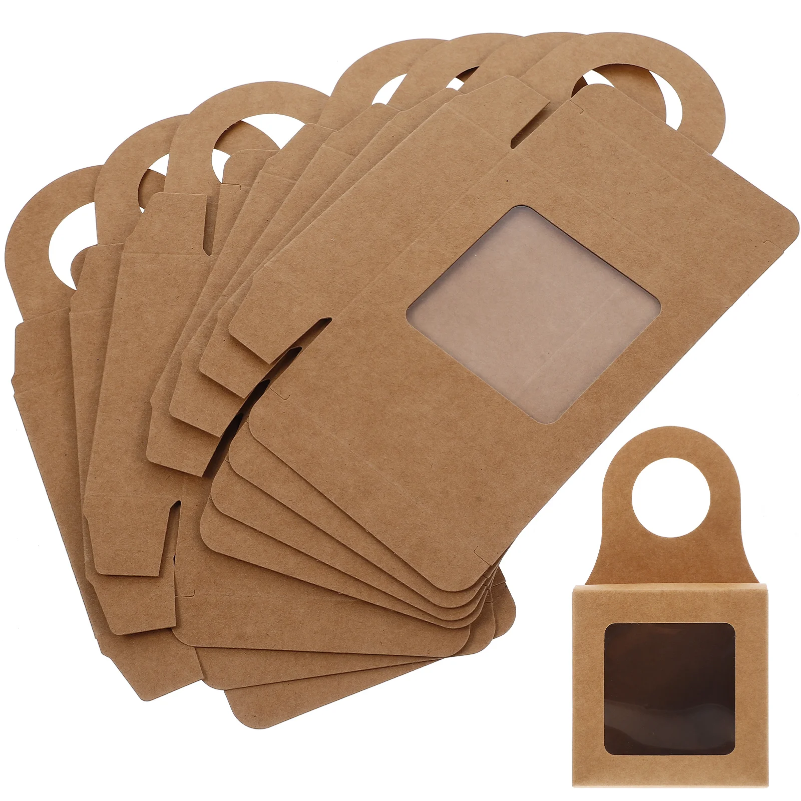 

25Pcs Wine Bottle Gift Boxes Kraft Paper Hanging Storage Case Retro Decorative Home Organizer Wine Bottle Decor