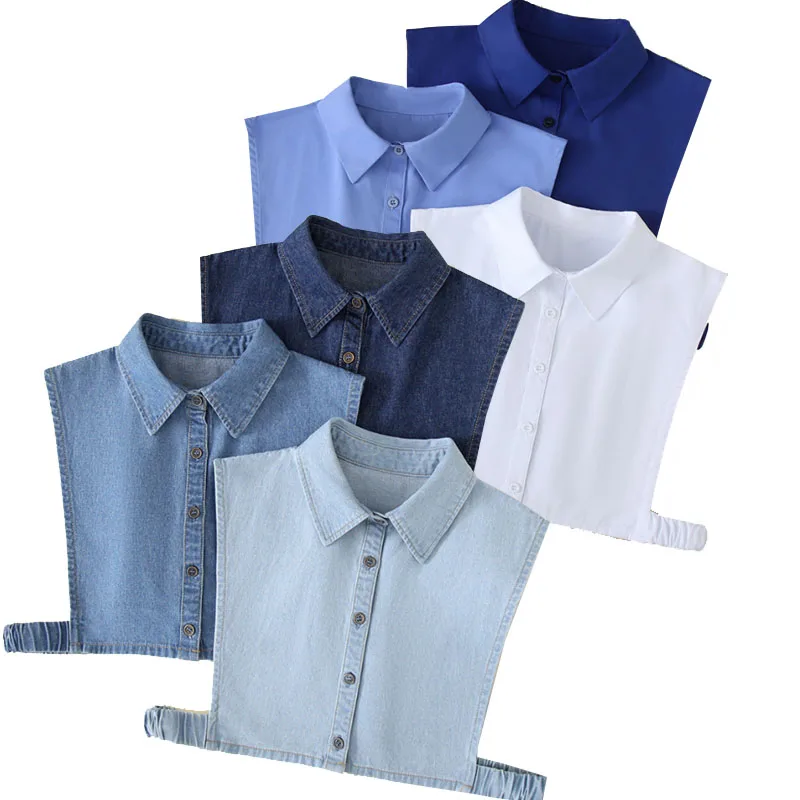 M - XXL Fake Collar Women Detachable Collars Lapel Shirt White False Collar Half Shirt Female Women Accessories Neck Decor