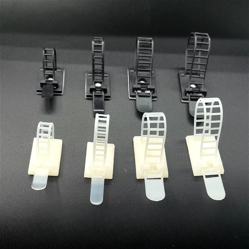 CL-1 CL-2 CL-3 White Black Nylon Cable Tie Mount Adjustable Clips Self Adhesive Strap Fix Holder Practical Wire Holder Organizer