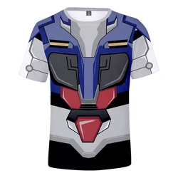 Gundam personagem terno 3d t-shirts das mulheres/homens moda verão manga curta tshirts cosplay casual streetshirt roupas crianças adequadas