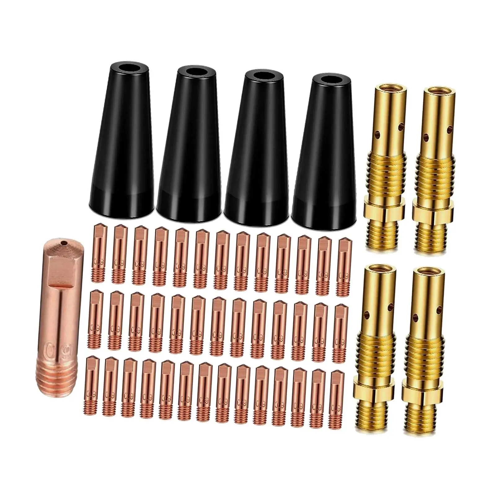 48Pcs Flux Core Gasless Nozzle Tips Kit Lightweight Easy to Use Replacement