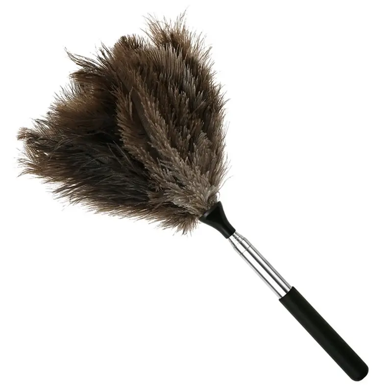 

IALJ-Household Furniture Dust Cleaning Tool Extendable Ostrich Feather Duster With Stainless Steel Long Handle Brush