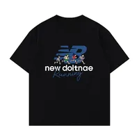 New Balance NB Short-sleeved T-shirt A Trendy Brand for Men and Women Pure Cotton Casual Sports Jog, Loose Half-sleeved Top, Ins
