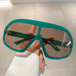 KAMMPT Oversized Monoblock Sunglasses 2023 New Candy Color Outdoor Goggle Eyewear Stylish Trendy UV400 Protection Women Shades