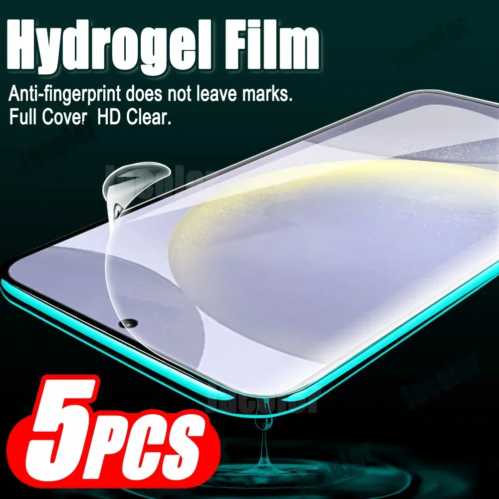 5pcs Hydrogel Film For Samsung Galaxy S24 S23 S22 S21 FE Ultra Plus 5G Samsun Galax S 22 24 23 21 5 G Water Gel Screen Protector