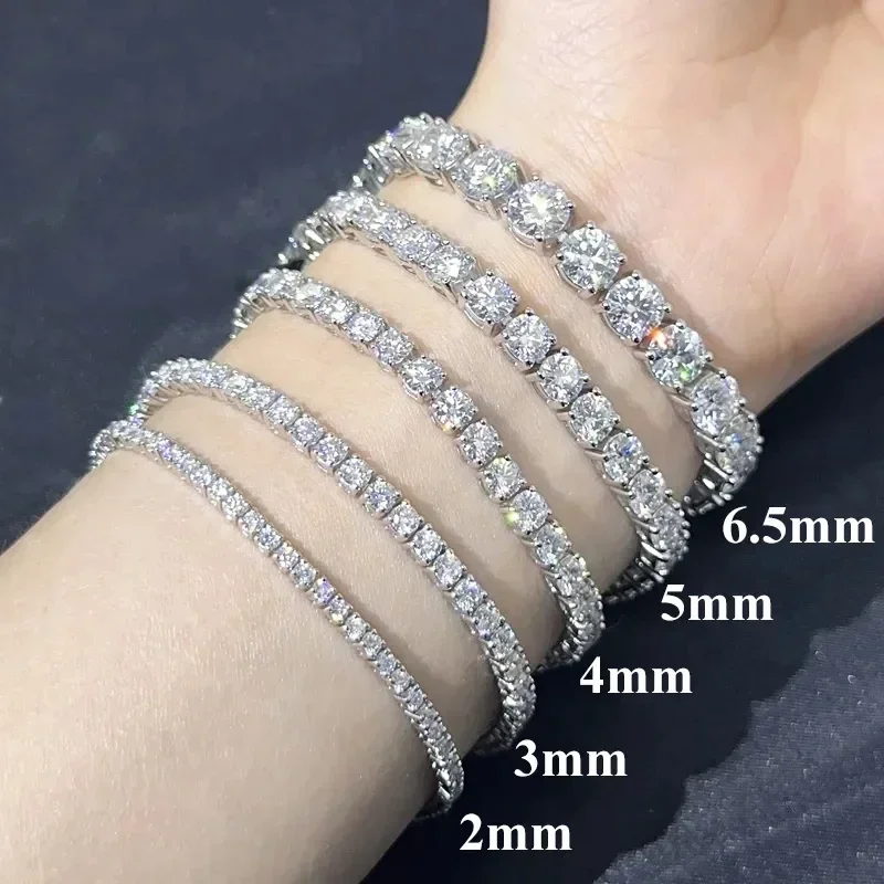 lab created moissanite tennis chain,hip hop moissanite jewelry set,925 sterling silver tennis bracelet necklace,unisex moissanite chain,stackable party jewelry for men women view 3