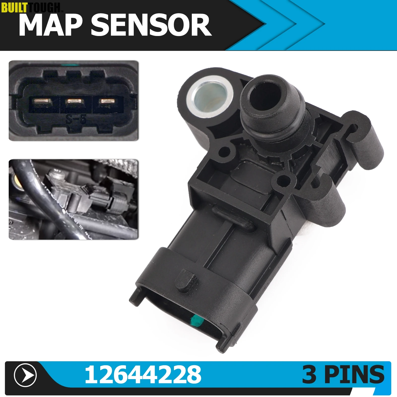 3Pins Manifold Absolute Pressure Sensor Map Sensor For Chevy Silverado Sonic Express GMC Cadillac 12644228 55573248 0261230282