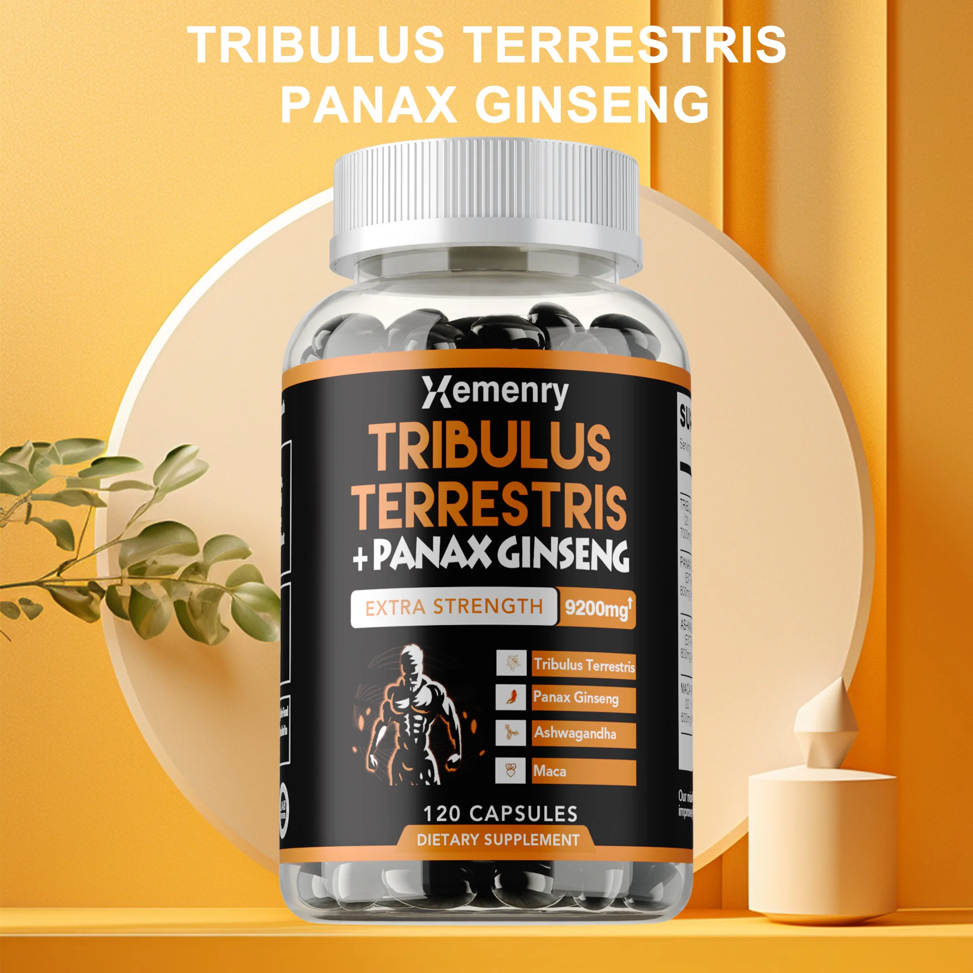 

Tribulus + Ginseng Supplement - Regulates Mood, Hormone Balance, Improve Athletic Performance, Boosts Energy, Enhance Immunity
