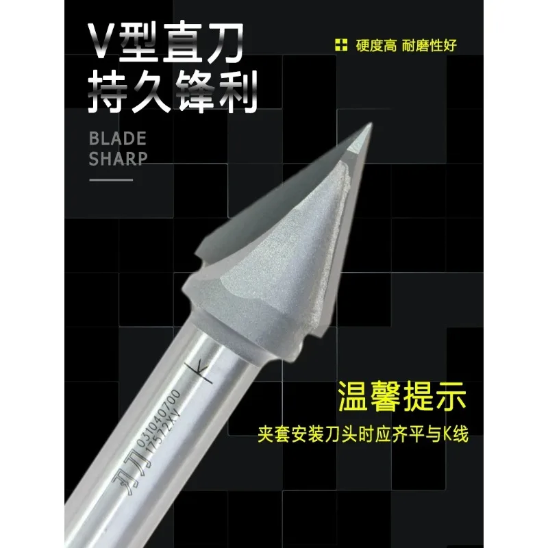 1. 45 & 60 Degree V‑Shape Oblique Chamfer Router Bit 0310, Woodworking Triangle‑Groove Folding‑Angle Milling Cutter