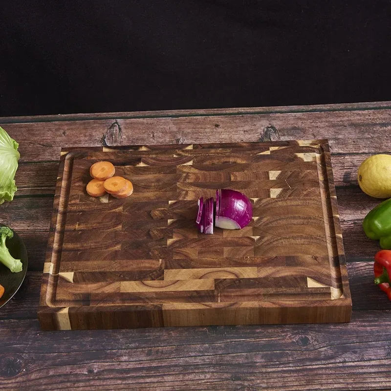 

Большая разделочная доска из цельного дерева, ресторан, домашняя раскатка фруктов, нарезка мяса, креативная разделочная доска для сращивания