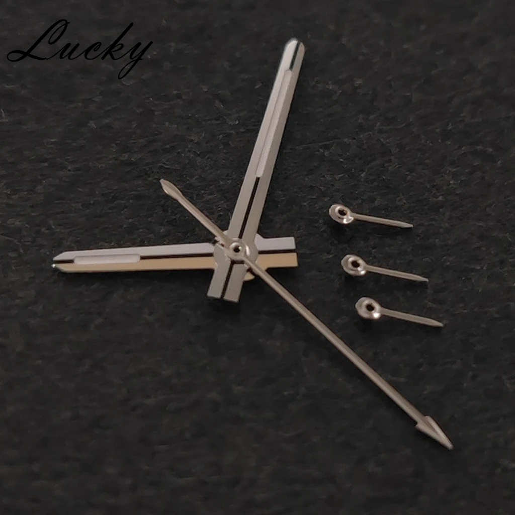 High Quality Silver Watch Hands Green Luminous 6Pins Per Set Fit VK63 VK63A Quartz Movement Modified Replacement Watch Parts