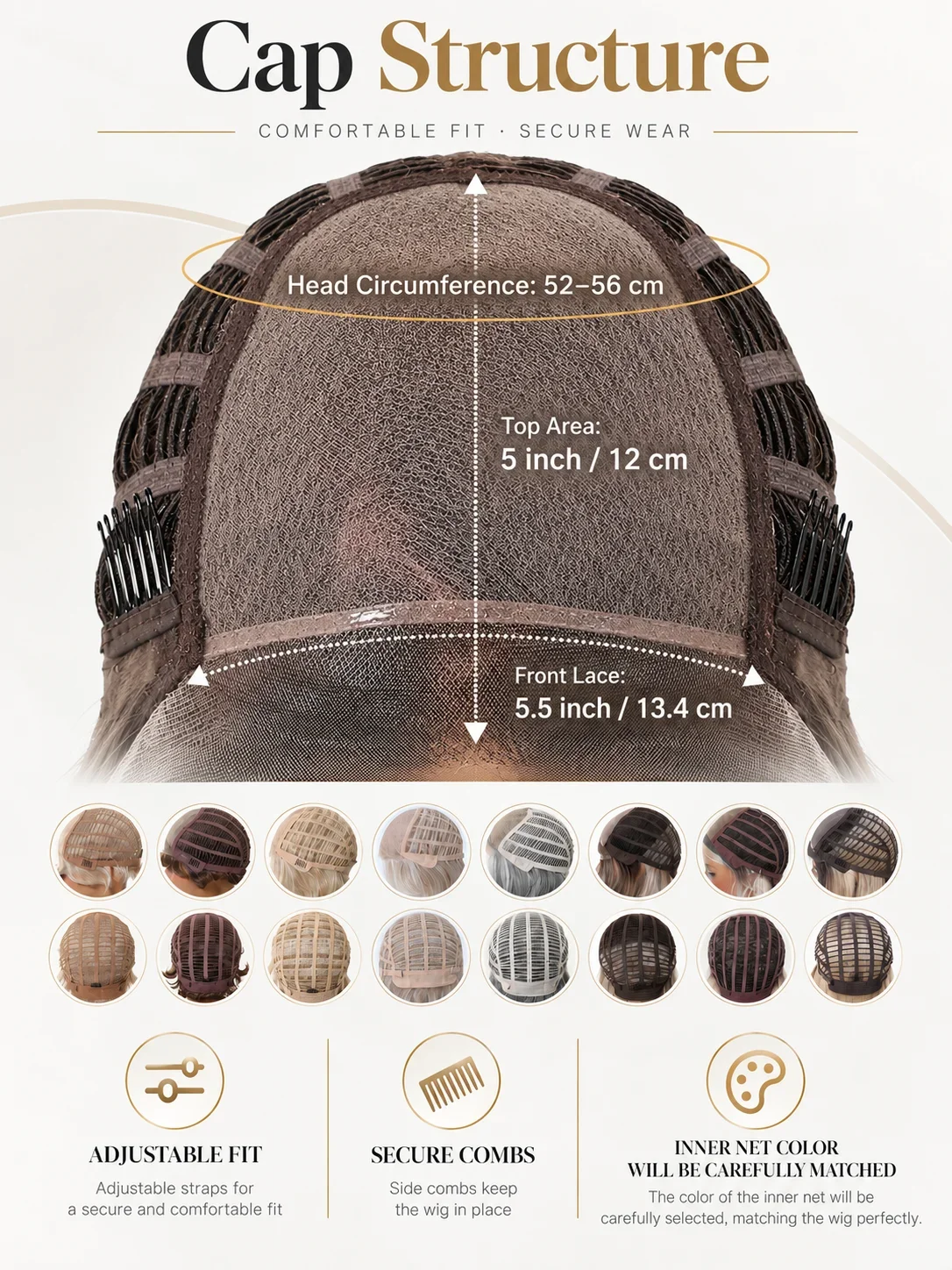 MONO Glueless Bob Wig for Women Ash Brown Highlight Synthetic Hair Middle Part Natural Scalp Lightweight Breathable