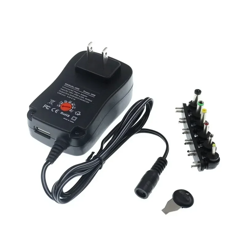 3V 4.5V 5V 6V 7.5V 9V 12V 2A/2.5A AC/DC Adapter US/EU/UK/AU Adjustable Power Adapters USB Universal Charger Switch Power Supply