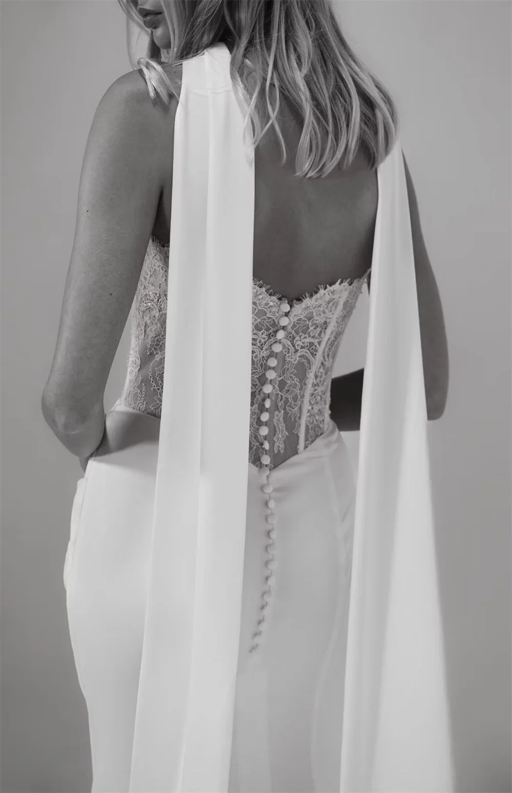 Tokyo personnalisé élégant sirène robes de mariée sans bretelles manches détachables robes de mariée blanc Zip Court Train robes de mariée