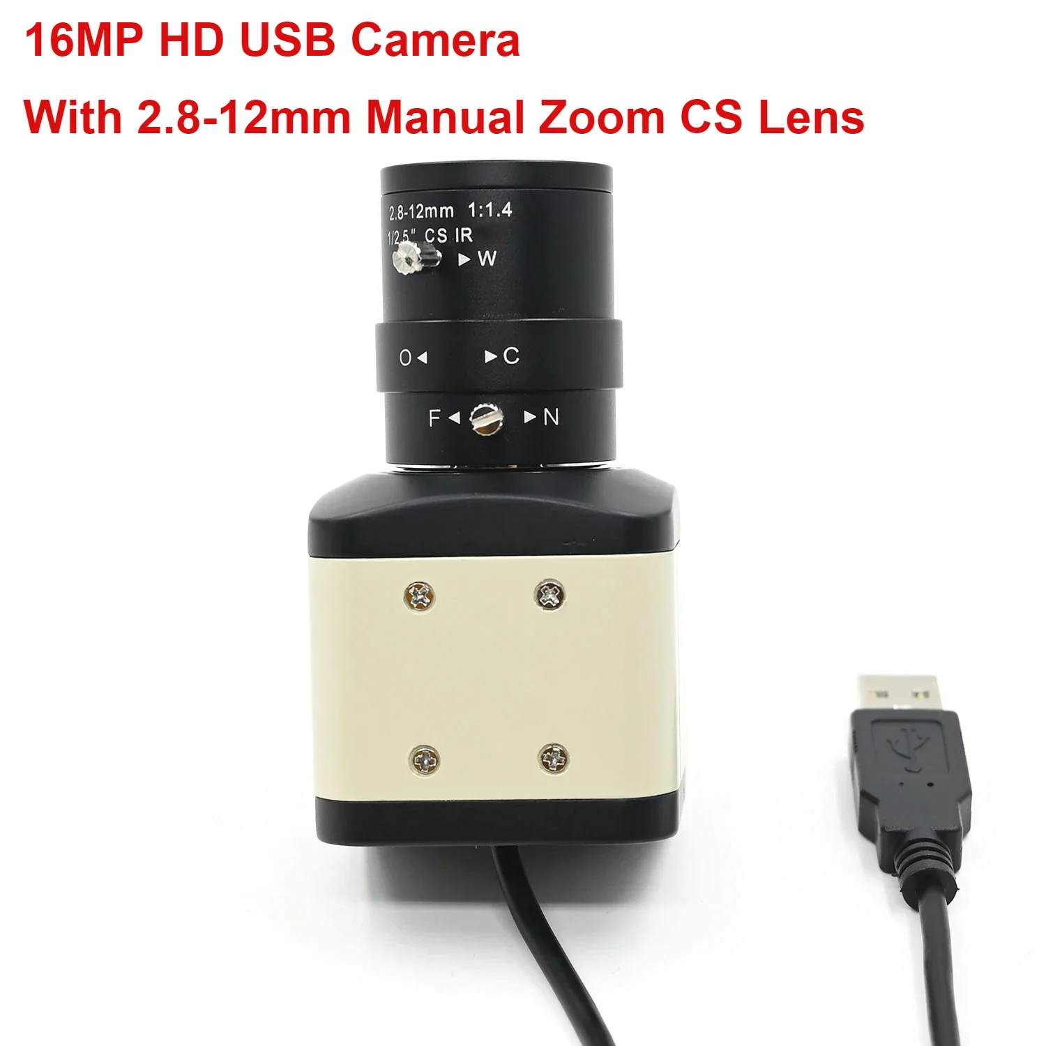 Webcam 16MP avec caméra USB, boîtier Ultra HD 4656X3496,IMX298 avec objectif varifocal manuel 2.8-12mm 5-50mm, fenêtre Linux Android Mac