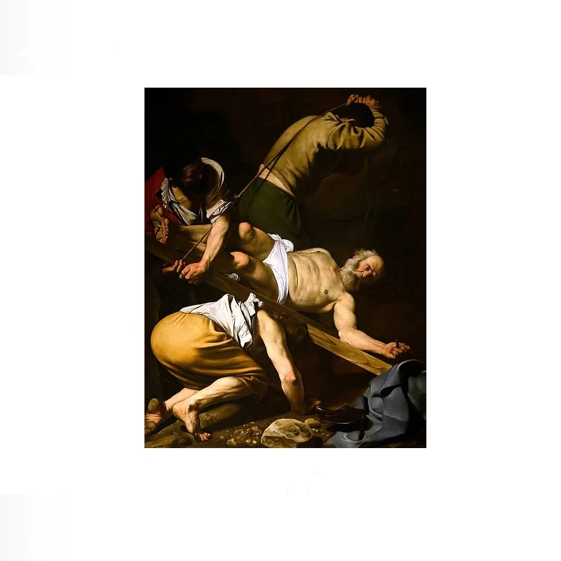 The Crucifixion of Saint Peter by Caravaggio, Print Art Canvas Poster, For Living Room Decor Home Wall Picture