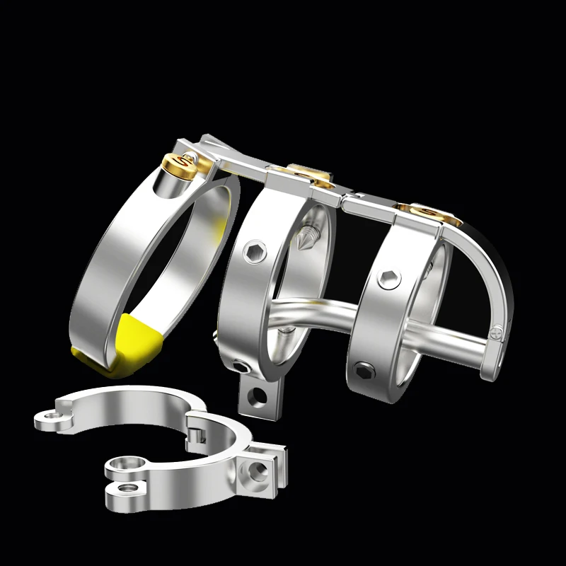 BLACKOUT 2022 316 Stainless Steel Metal The Sadism Double Lock Male Chastity Device Cock Cage Penis Ring Belt Adult Sex Toys