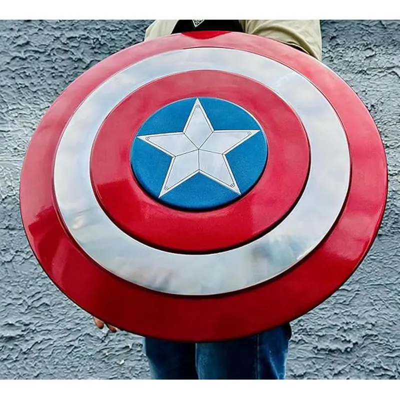

Captain America Shield Prop Cos Movie Version Marvel Peripheral Round Shield Alloy Handheld Prop Decoration Boy'S Toy