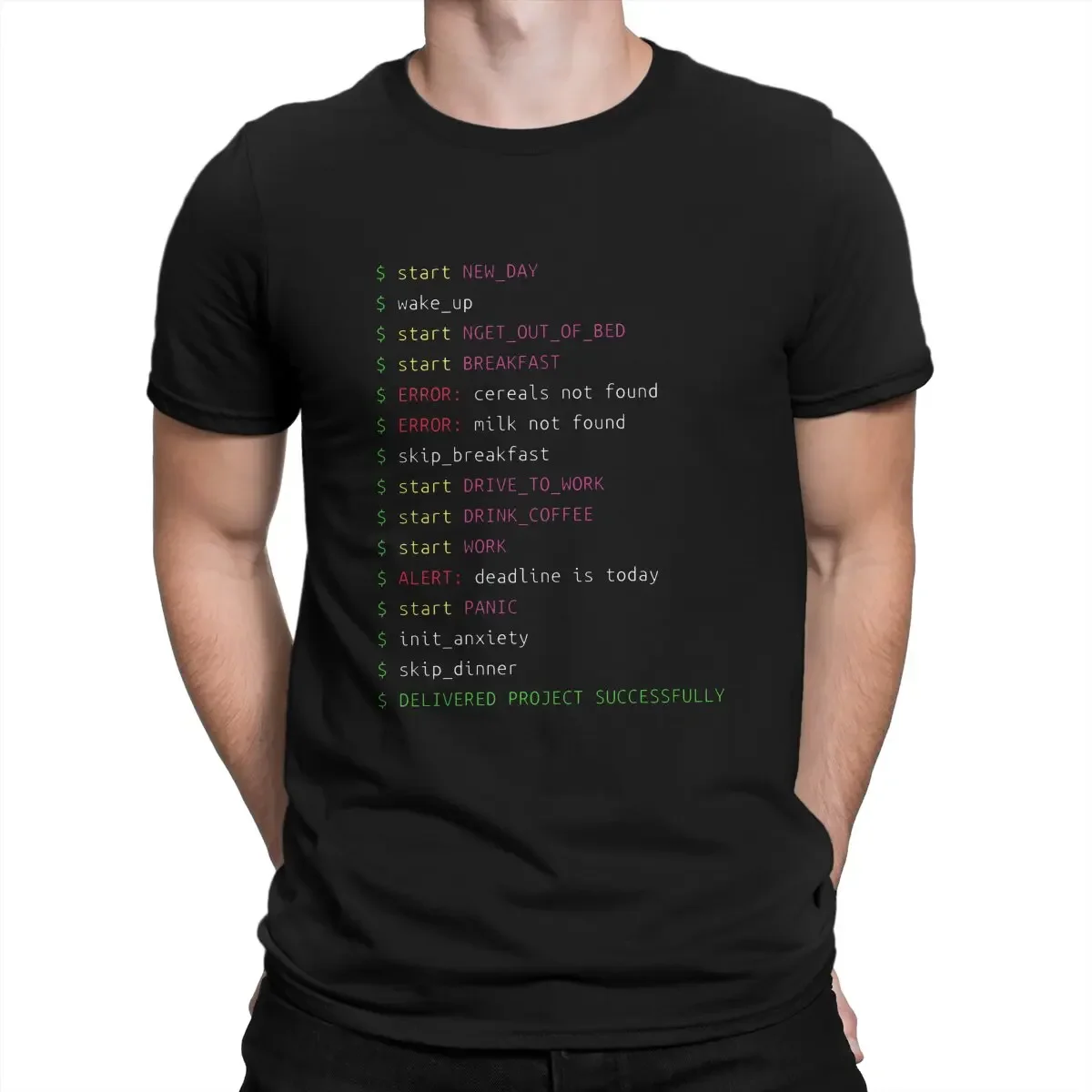 Gothic O-Neck TShirt Polyester Clothing Day In The Life Kali Linux Root Programmer Programming Computer Code T Shirt harajuku