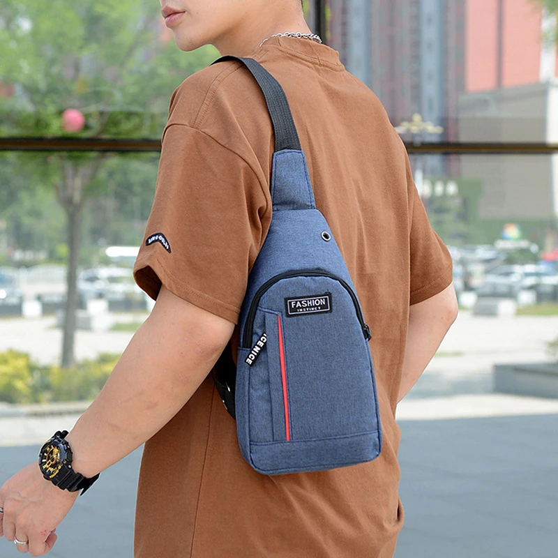 Men's Chest Bag Sports Youth Crossbody Tide Bags Simple Business Chest Pack Wear Resistant Satchel Fashion Casual Backpacks