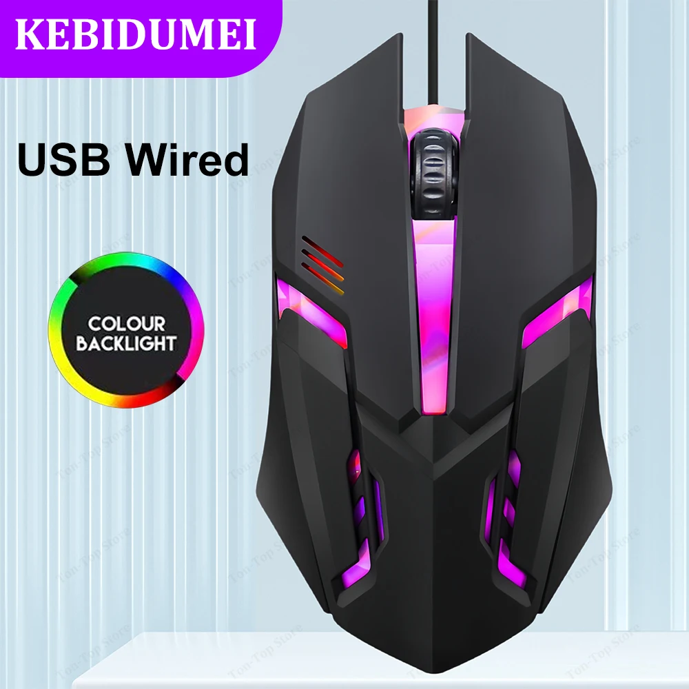 USB Wired Mouse RGB Colorful Gaming Mouse 5000 DPI Optical Wired Mouse Mice Ergonomic Mouse for PC Computer Desktop Macbook Pro