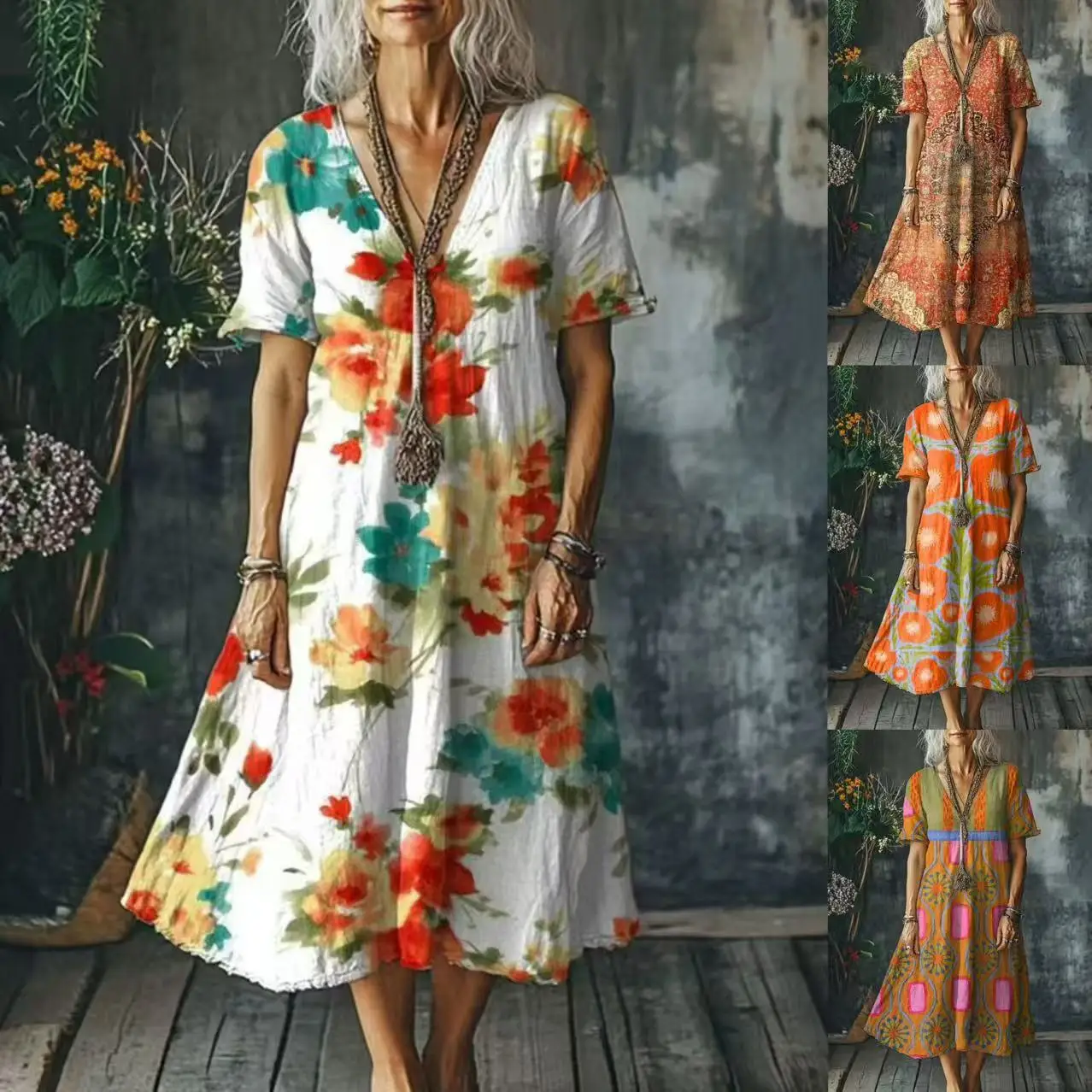 Elegante frauen Kurzarm Kleider Sommer Mode Lose Lange Kleid Für Frauen Vestidos De Playa Lange Jurken