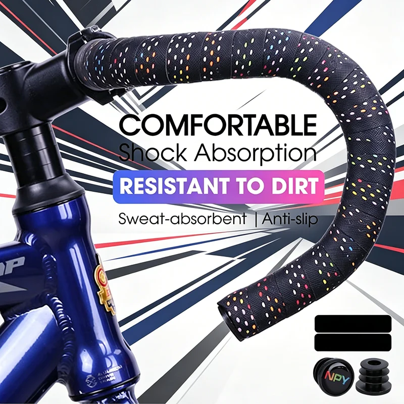 Bicycle Handlebar Tapes Non-slip Road Bike Bar Tape EVA+PU Soft Perforated Breathable Anti-Vibration