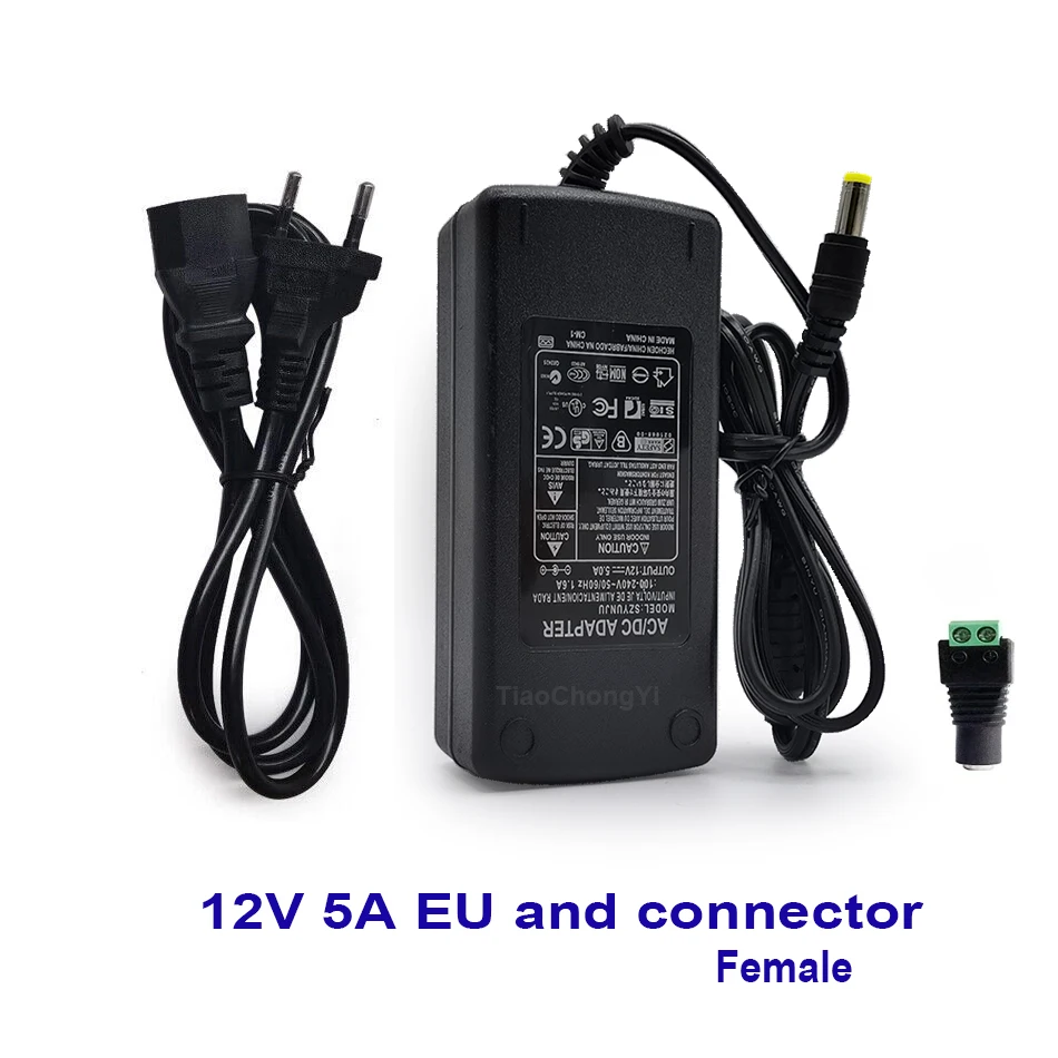 60W LED Power Adapter AC 100-240V To DC12V EU Lighting transformer 12V 5A US UK AU Plug  For 5050 2835 5630 12V LED Light Strip