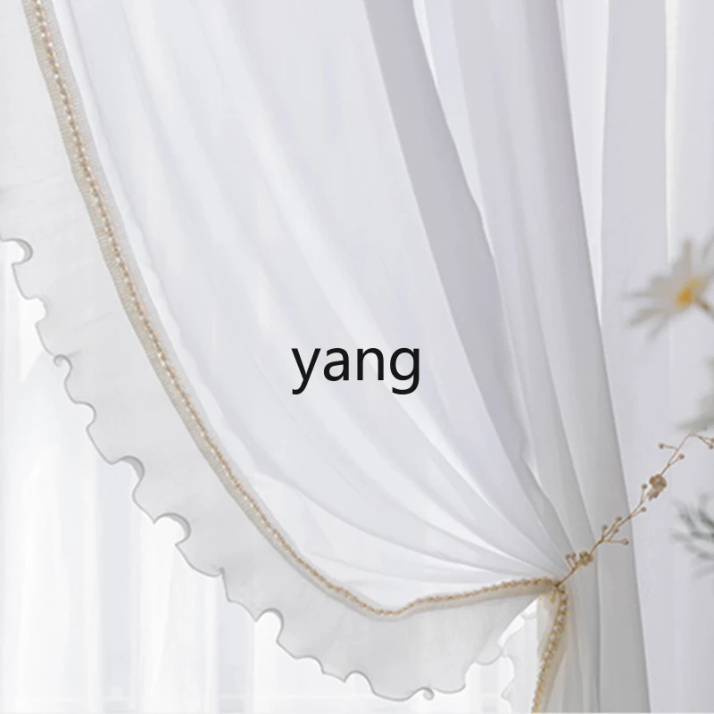 

tgf Custom French Retro Light Luxury Sheer and Opaque Bedroom Curtains Valance Bay Window