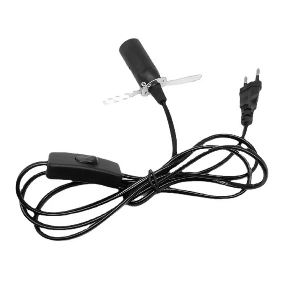 1.8m For E14 Lamp Socket Extension Cord with On/Off Switch European Plug Interior Light Wiring Cable for Salt Lamps