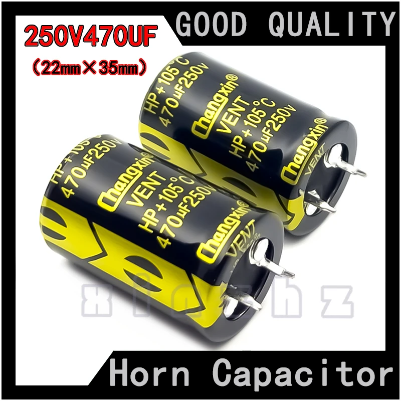 Horn Capacitor 250V/200V 470UF New Original Switch Power Adapter Durable Electrolytic Capacitor Specification 22mm×35mm