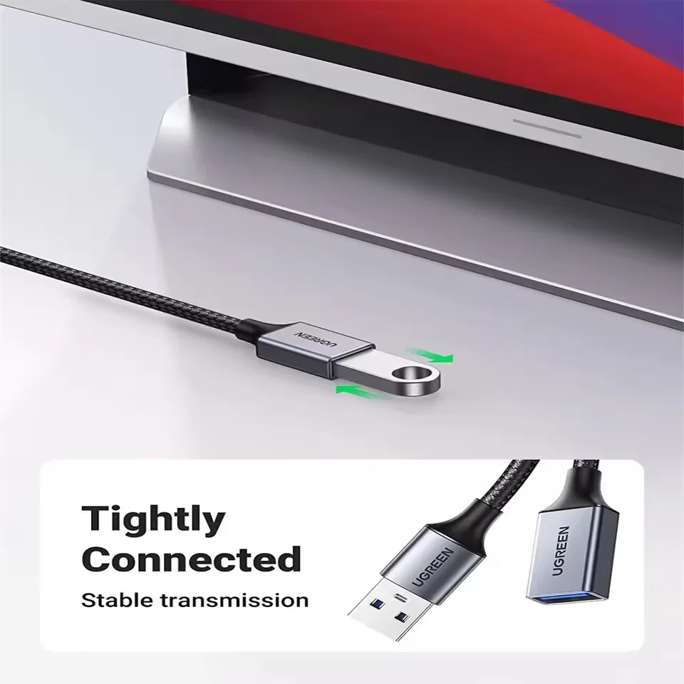 UGREEN US115 USB Extension Cable USB Extender USB 3.0 Extension Cable Nylon Braided PC Data Cable Male to Female