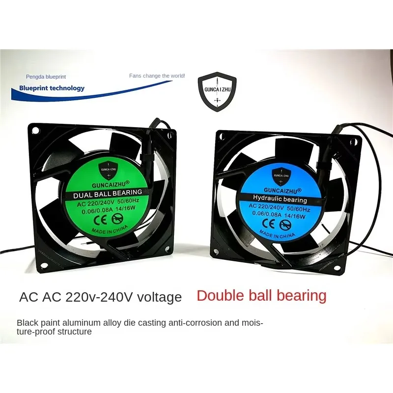 

pa 9025 9225 9 см AC220V-240V AC Осевой поток с двойным шарикоподшипником Охлаждающий вентилятор для шкафа