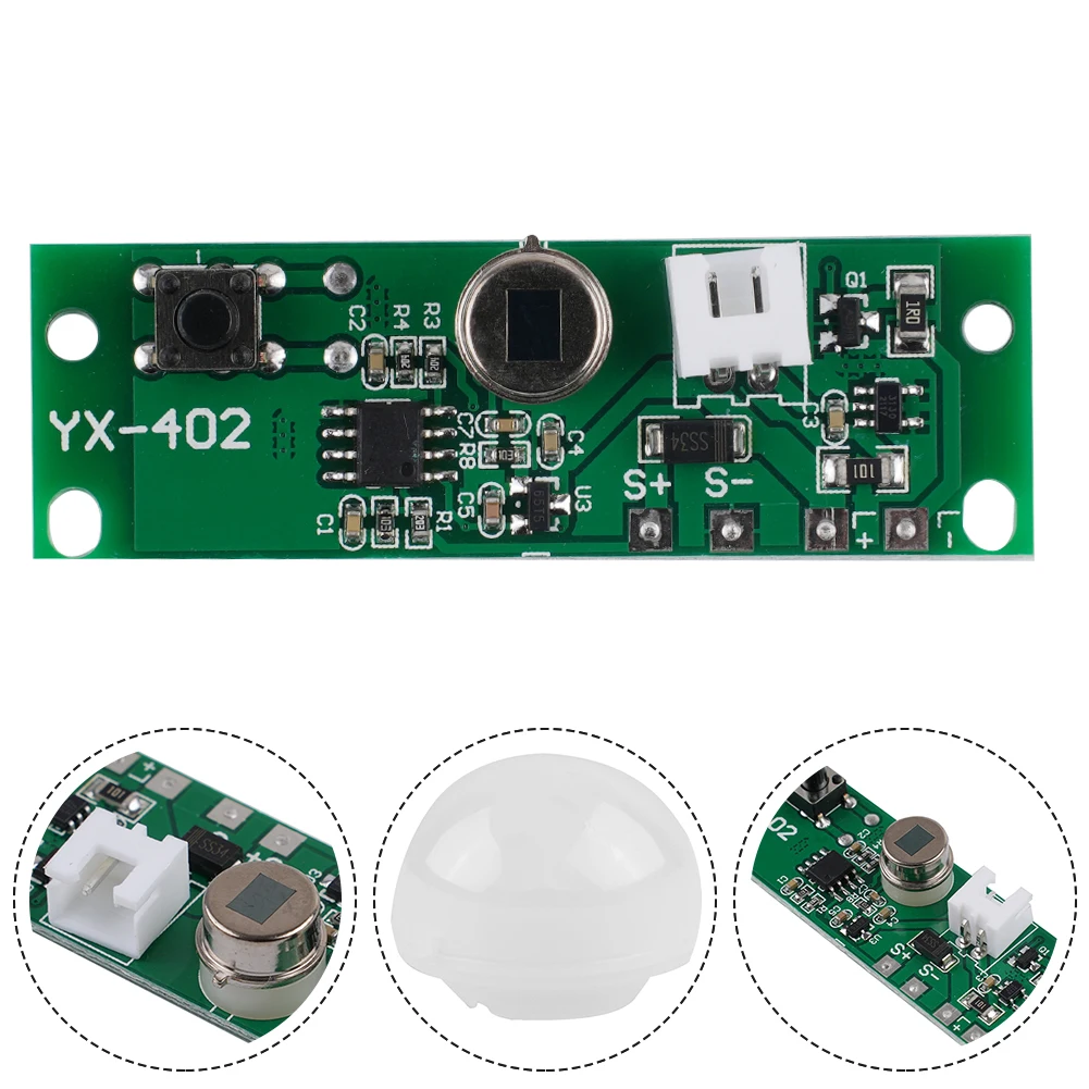 3.7V Solar Charging Circuit Board with Human IR Induction Sensor for Solar Lamp Control Applications 59x19x8mm PCB Dimensions