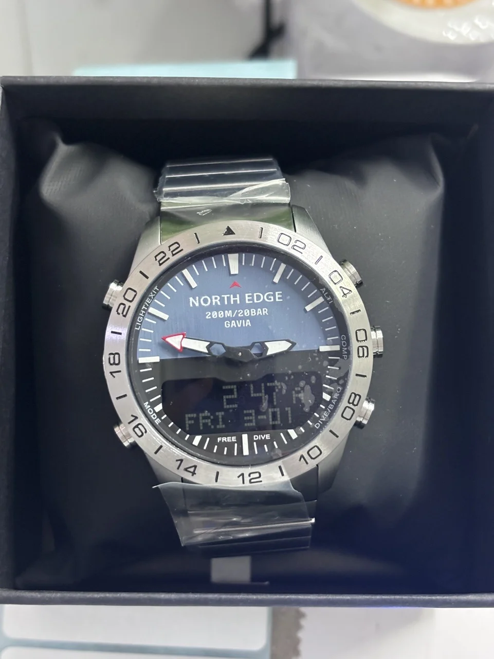 Reloj de buceo NORTH EDGE para hombre, reloj inteligente de lujo de acero completo para el ejército, brújula, altímetro, barómetro, reloj Digital resistente al agua 200m
