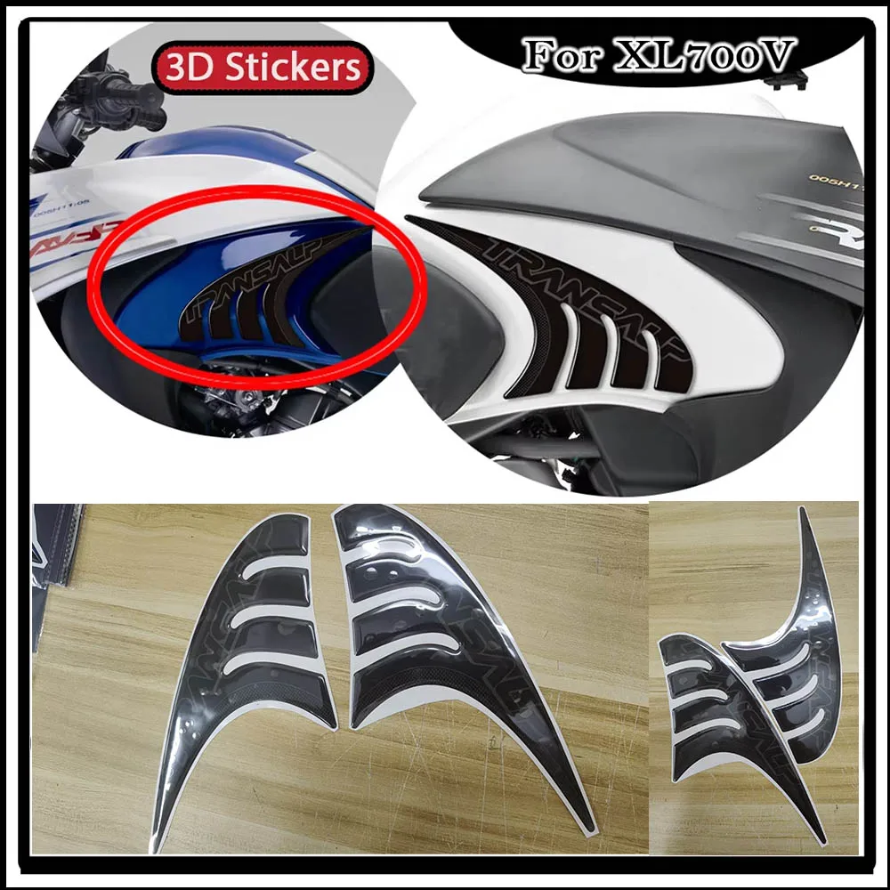 

For HONDA TRANSALP XL 700 V XL700V XL700 Motorcycle Tank Pad Side Grips Gas Fuel Oil Kit Knee Protection PVC+Epoxy Resin Sticker