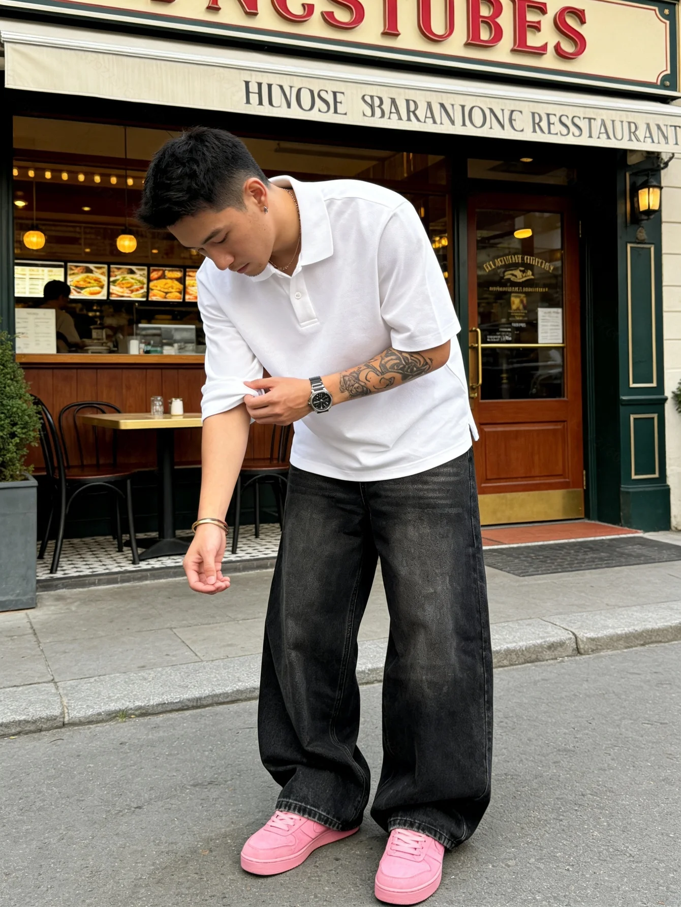 Men's Wide-leg Jeans For Dating Outfit Great Gift No Accessories Included