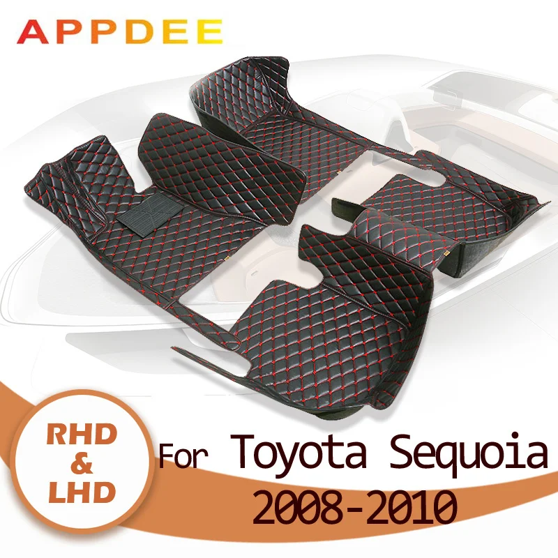 

Автомобильные коврики APPDEE для Toyota SEQUOIA (восемь сидений) 2008 2009 2010, изготовленные на заказ автомобильные подушечки для ног, автомобильный коврик