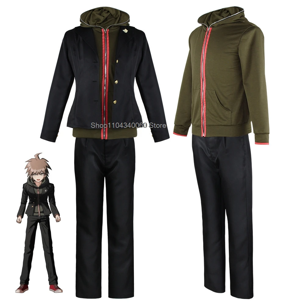 อะนิเมะ Super Danganronpa ชุดคอสเพลย์ Naegi Makoto ผู้ชายบทบาทเล่นฮาโลวีนชุด Halloween Carnival Party เครื่องแต่งกาย