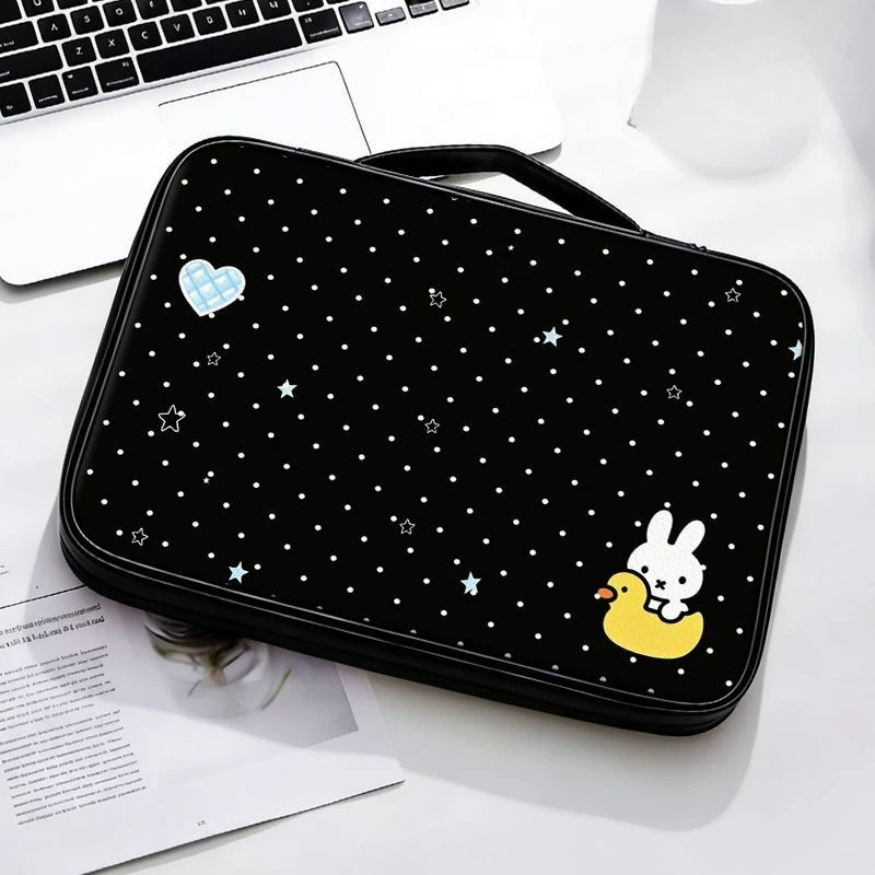 Cartoon Kawaii Tablet Bag All-inclusive Portable Hand Carry Partition Storage Waterproof Stain-resistant Drop-resistant Miffy
