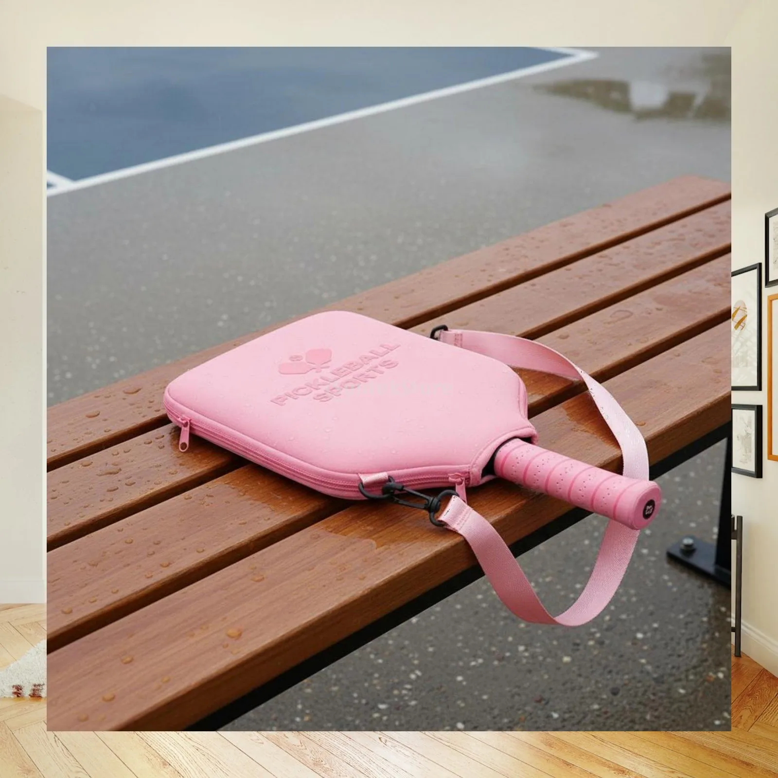 Pickleball Accessories Case Bag Neoprene Racket Cover with Pocket for Phone and Cards Fits Standard Paddle