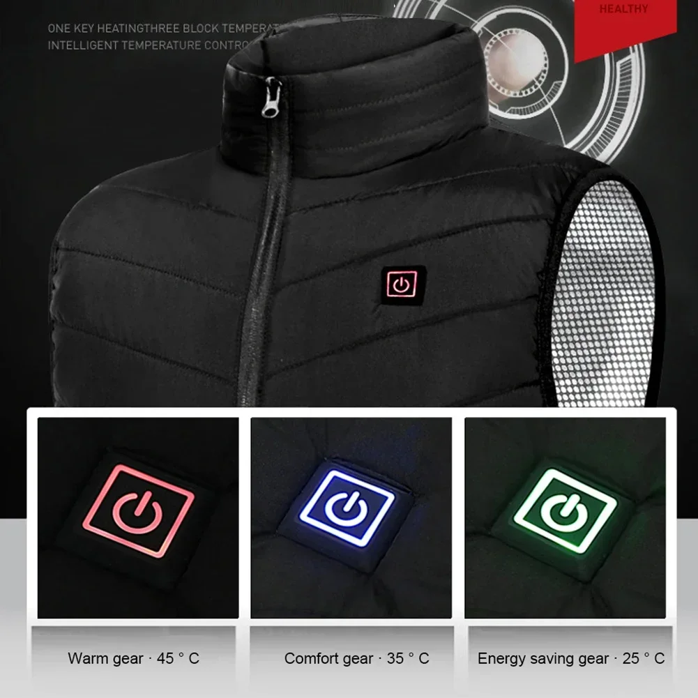 Hommes Usb infrarouge 9 zones de chauffage gilet veste hommes hiver résistant au froid électrique gilet chauffant gilet pour sport randonnée surdimensionné