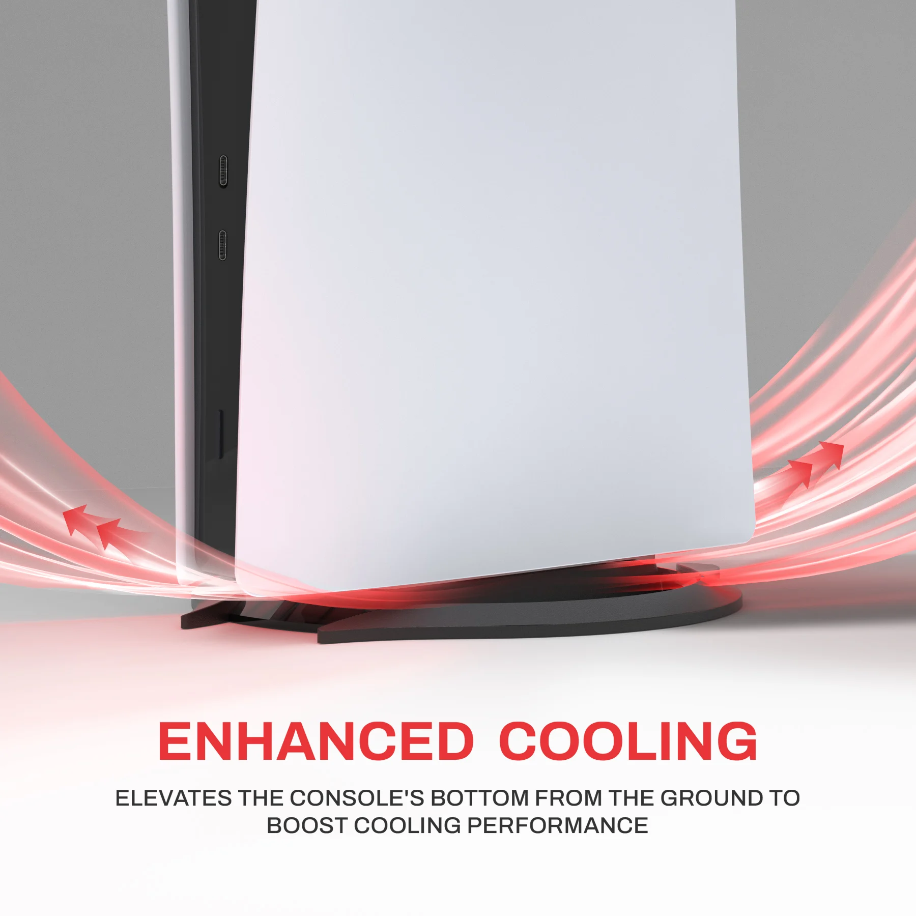 PS5/Slim/Pro/표준 콘솔 디스크 및 디지털용 PlayVital 수직 스탠드, 미끄럼 방지 패드가 포함된 홀더 베이스 액세서리 - 블랙