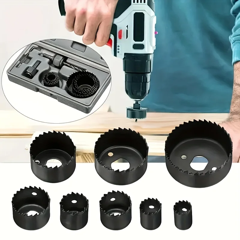 6pcs Woodworking Hole Saw Hole Cutter Set Drill Bit Wood Plasterboard Electric Grinder Cutting Blade 3.17mm Wood Cutter Tools  ﻿ view 3