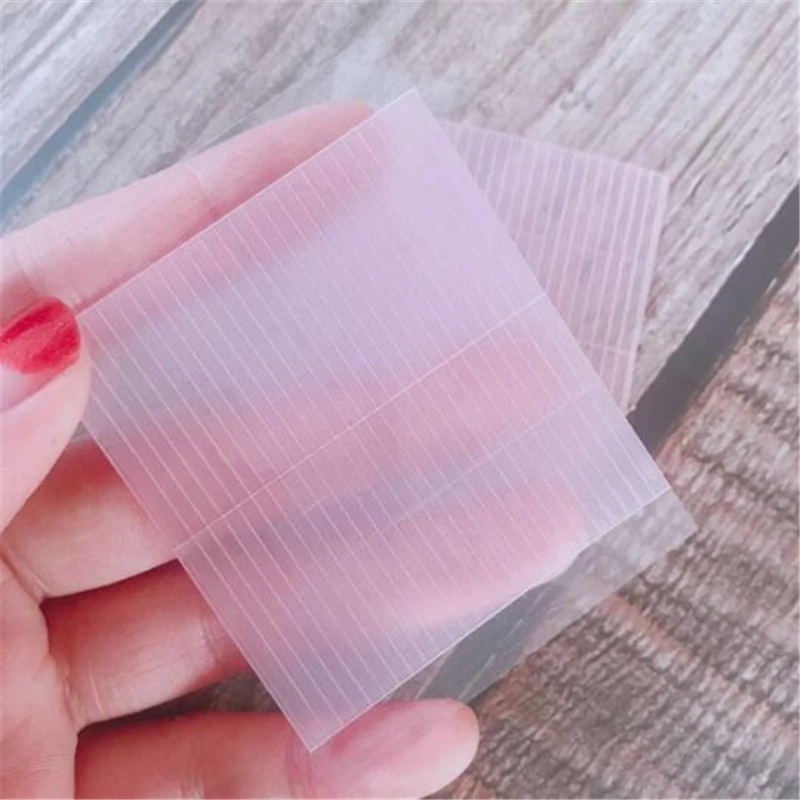 2pcs/pack Fiber Strip Double Eyelid Patch Invisible Double-sided Pull Line Natural Seamless Waterproof Transparent Beauty Tool