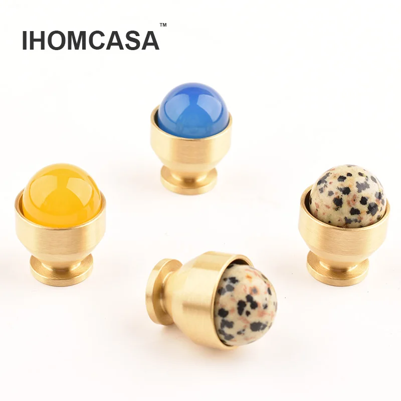 Natural Agate Crystal Jewelry Gift Box Decorative Drawer Handle Pull Wardrobe Furniture Handles Dresser Vanity Cabinet Door Knob