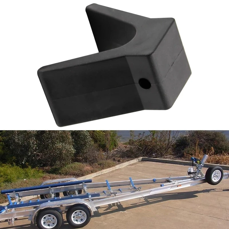 V-Style Boat Trailer Bow Stop Block Trailer Rubber Bow Stop Non Marking Mounting Hole 2 Inch Width 4 Inch V-Span