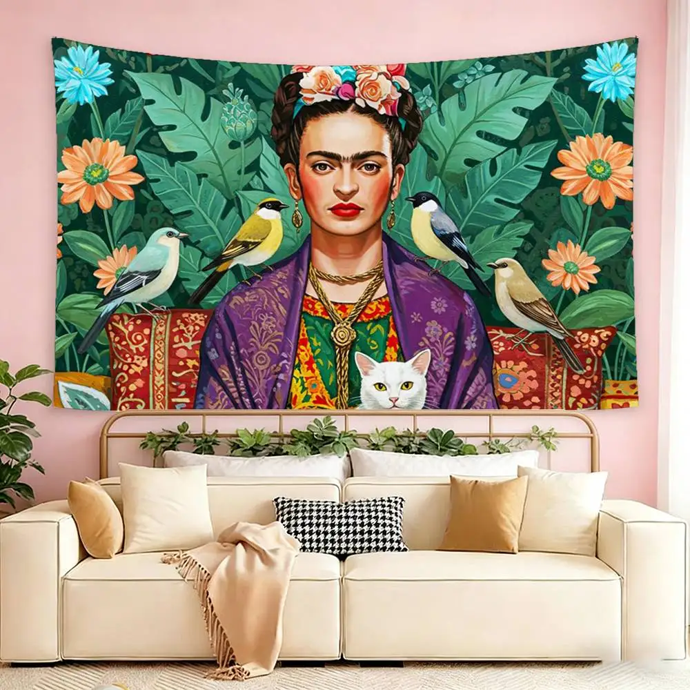 F-FridaS-S K-Kahlo art Flags Wall Hanging Tapestry Outdoor Garage Room Decorative flag Background Blanket