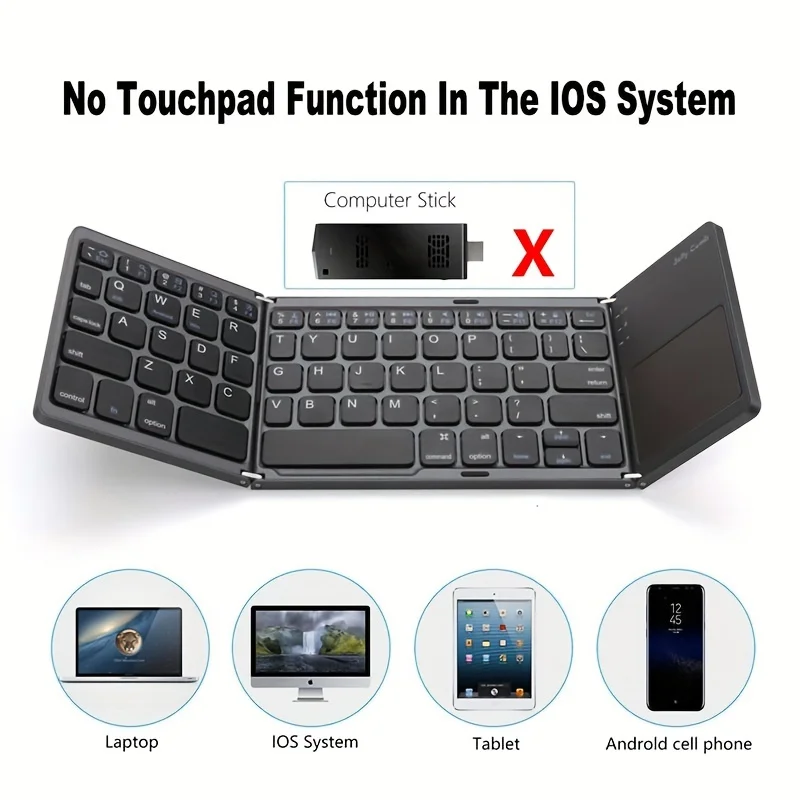 MRSVI B033 Foldable Mini Wireless Keyboard for iPad/Tablet/Laptop/Phone - Compatible with Windows & iOS