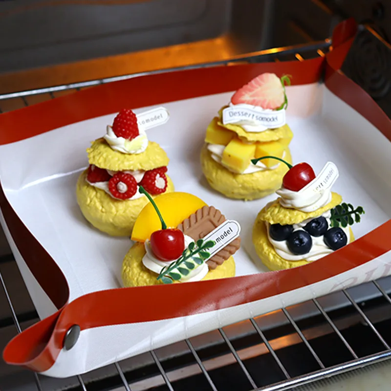 Silicone Baking Mat with Buttons Leak-Proof Designed Reusable Non-Stick Mats Oven Baking Sheet for Making Macaroons, Cookies